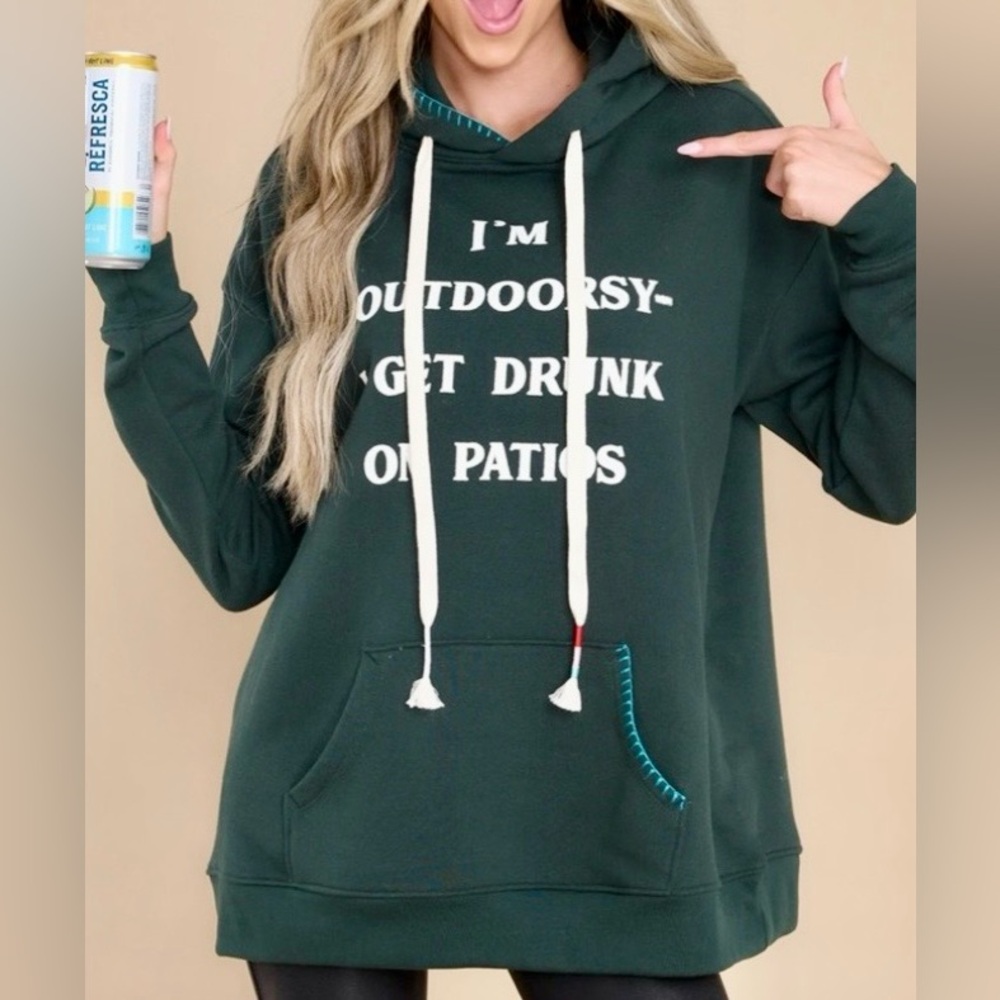 NWT WILDFOX OUTDOORSY DARK GREEN ROAD-TRIP SWEATSHIRT, Sz.S, BNWTIB - Picture 2 of 8